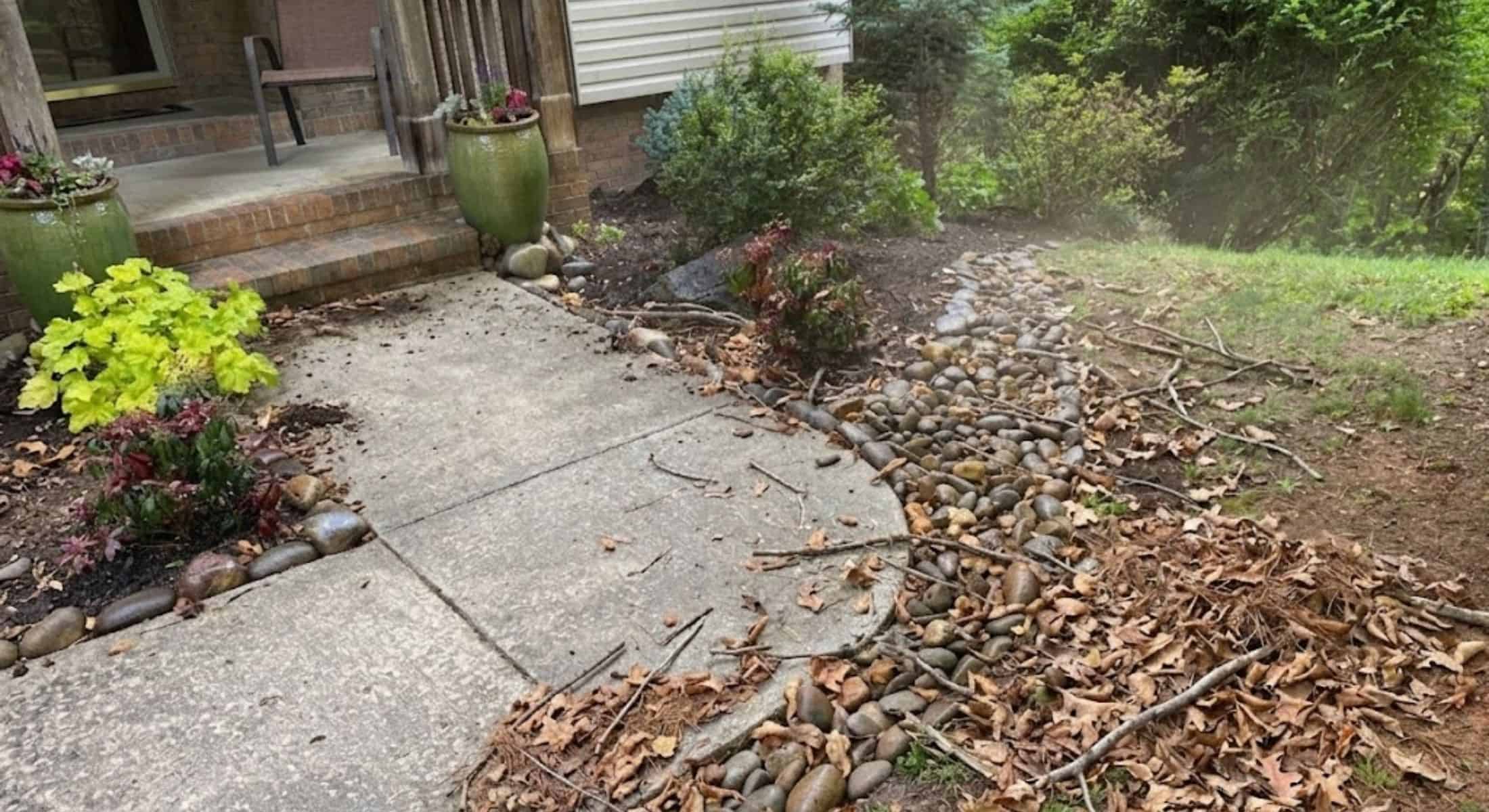 Before front yard landscaping Asheville NC